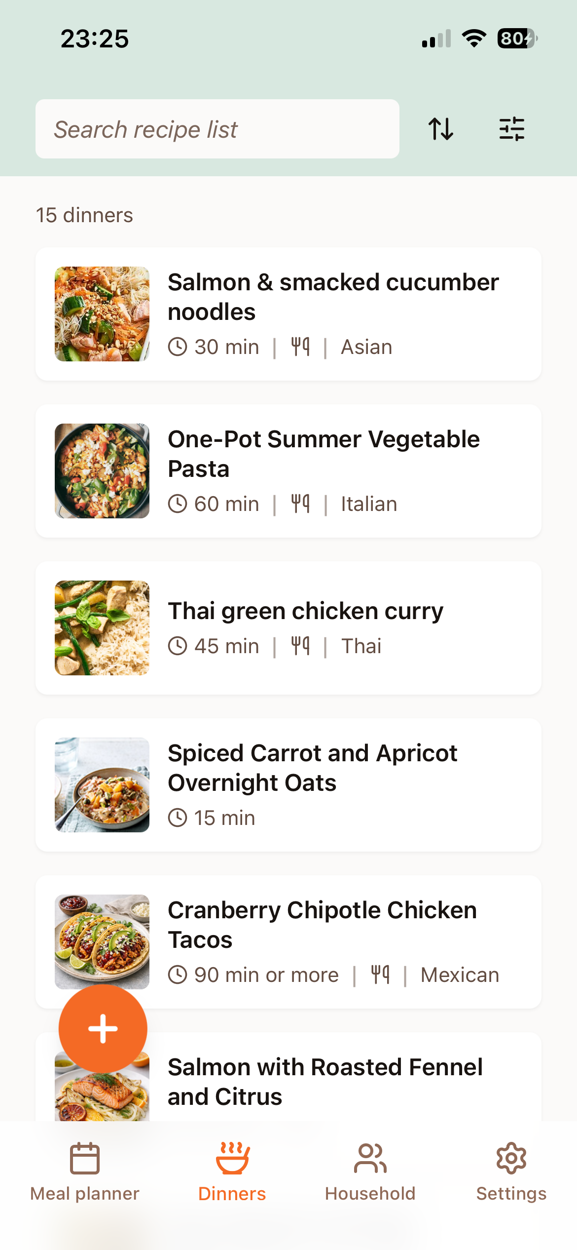 Your Meal List