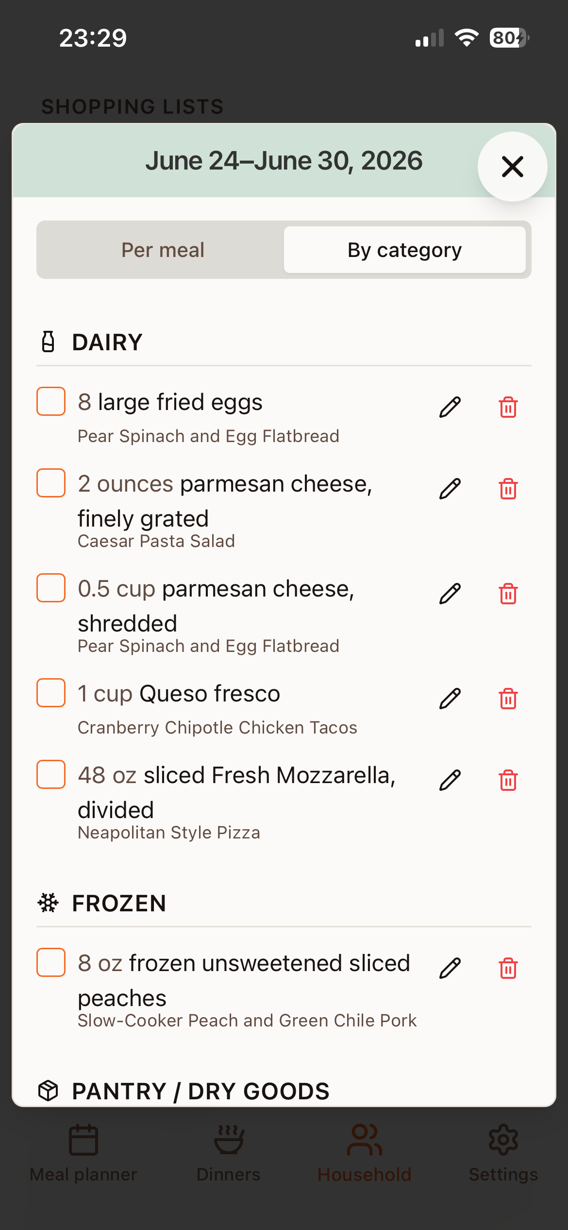 Shopping Lists